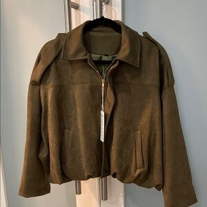 Olive Green Women's Bomber Jacket